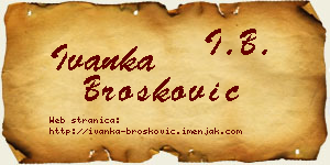 Ivanka Brošković vizit kartica